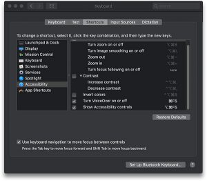 Macintosh Accessibility Settings