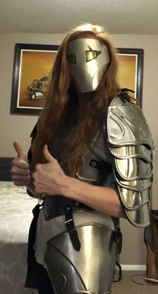 Jacqueline Hentges in armour